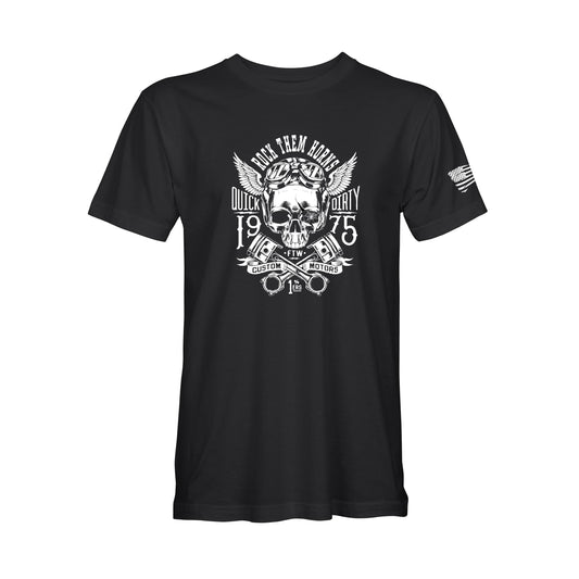 Motorcycle custom build and ride black t-shirt